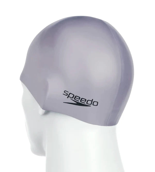 Speedo Plain Moulded Silicone Cap - Gray