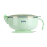 Hopop Stainless Steel Baby Feeding Bowl with Lid & Suction Base - Green