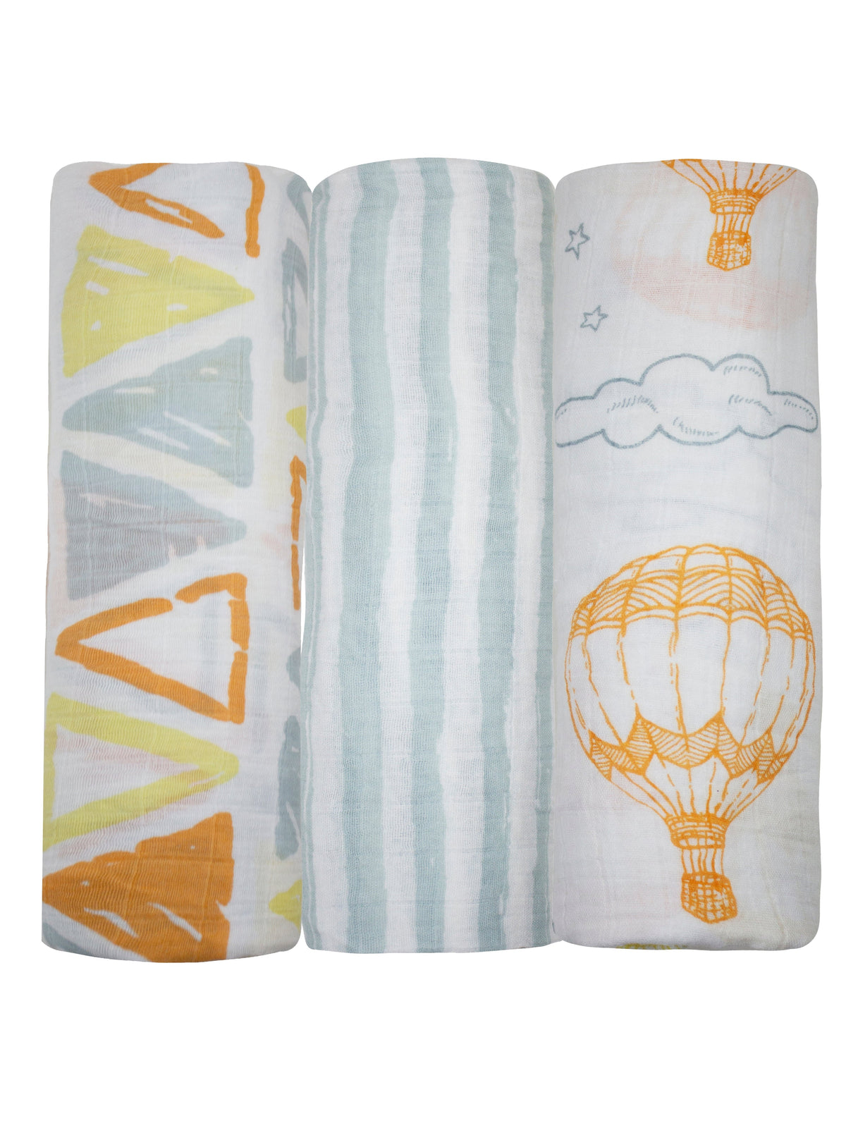 Abracadabra Cotton Muslin Swaddles Pack of 3 – Hot Air Balloon