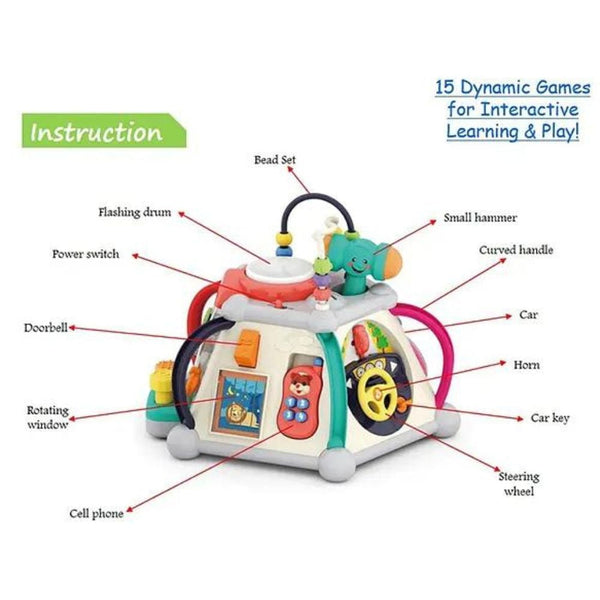 Hola 15-in-1 Discover Activity Cube: Interactive Toy for Toddlers