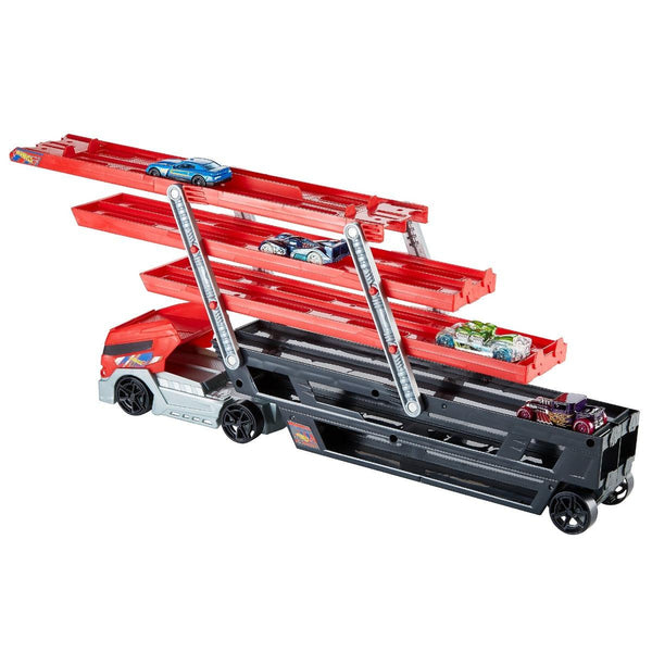 Hot Wheels Mega Hauler Truck with 4 Die-Cast Cars