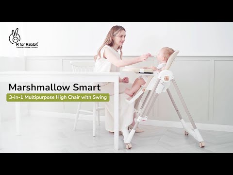 R For Rabbit Marshmallow Smart High Chair For Kids 2-in-1 Abstract Beige