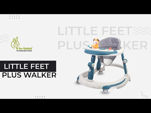 R For Rabbit Little Feet Plus Walker - Detachable Toy Music & Light Blue White
