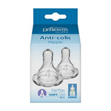 Dr. Brown’s Natural Flow Narrow Level 4 Nipple 2-Pack 9m+ Clear