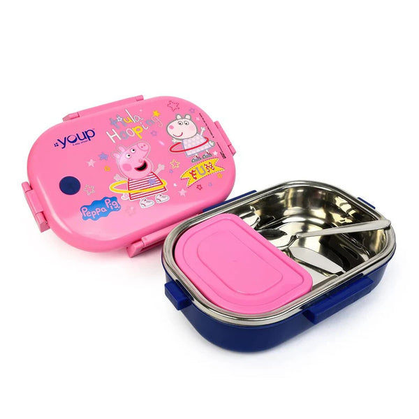 Youp Stainless Steel Silicone Rings Kids Lunch Box - Pink