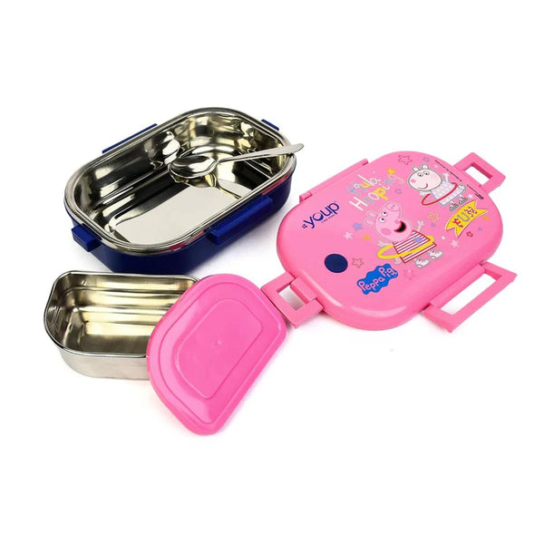 Youp Stainless Steel Silicone Rings Kids Lunch Box - Pink