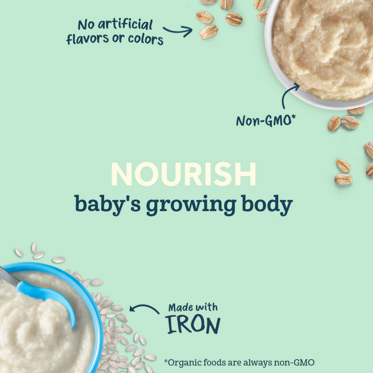 Gerber Organic Oatmeal Infant Cereal – 6+ Months, Baby Cereal