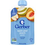 Gerber Apple Pear Peach Fruit Puree Baby Food Pouch – Stage 2, 3.5 oz (99g)