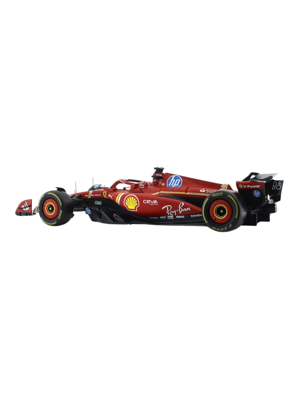 Bburago 2024 SF-24 Car With Acrylic Box #16 Charles Leclerc 1/24