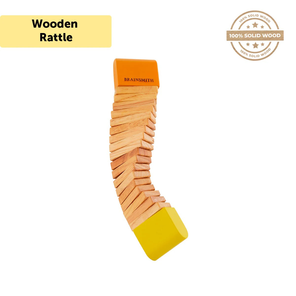 Brainsmith Pocket Rattle | Wooden Kokoriko Musical Toy 12M+