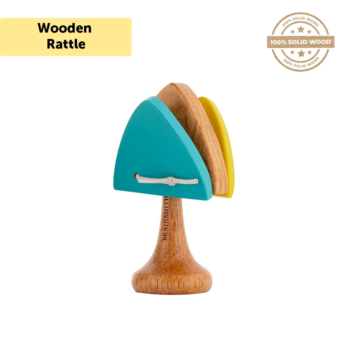 Brainsmith Triangle Castanet Wooden Musical Toy | 6 Months+