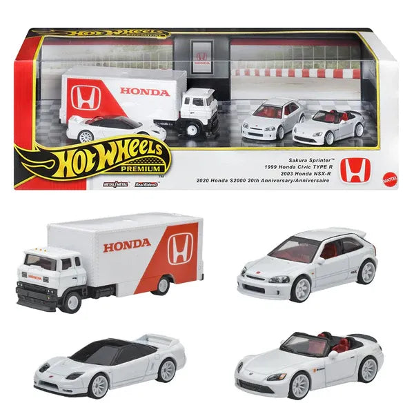 Hot Wheels Premium Real Riders Sakura Sprinter – 1999 Honda Civic Type R & 2003 Honda NSX-R Toy Set