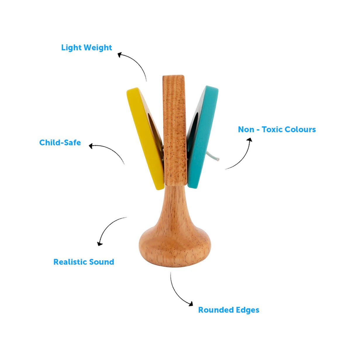 Brainsmith Triangle Castanet Wooden Musical Toy | 6 Months+