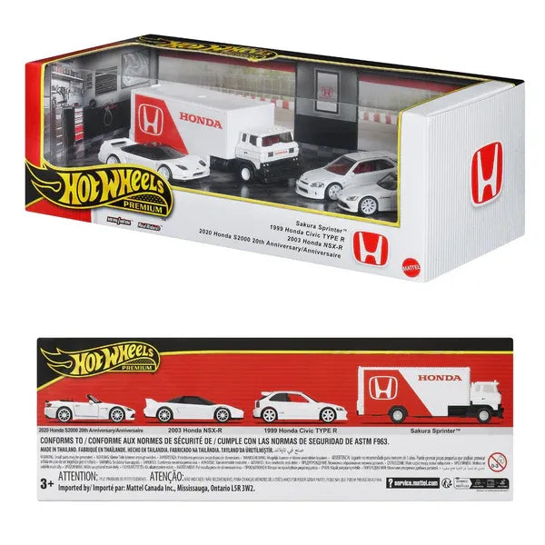 Hot Wheels Premium Real Riders Sakura Sprinter – 1999 Honda Civic Type R & 2003 Honda NSX-R Toy Set