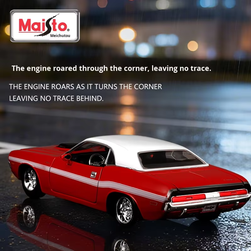 Maisto 1:24 1970 Dodge Challenger R/T Coupe Red Licensed Diecast Scale Model Car