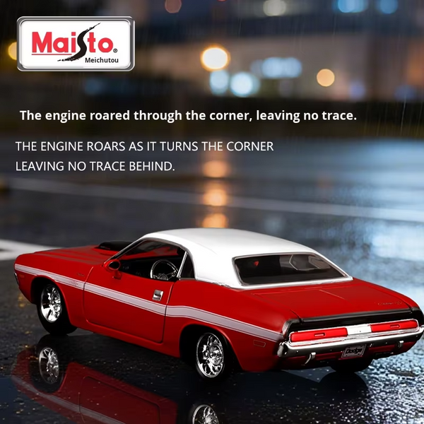 Maisto 1:24 1970 Dodge Challenger R/T Coupe Red Licensed Diecast Scale Model Car