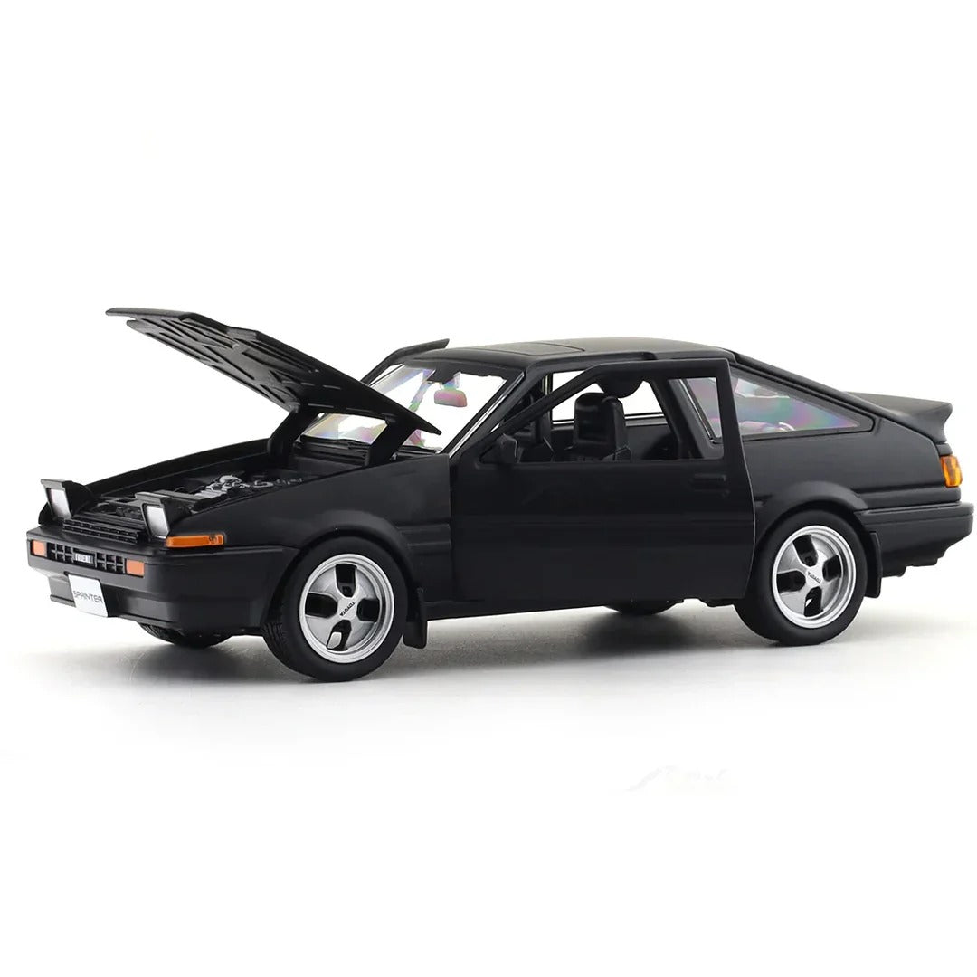 Maisto 1:24 Toyota Sprinter Trueno AE86 Matte Black Licensed Diecast Scale Model Car