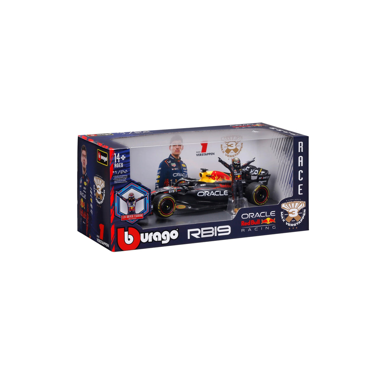 Bburago 1:24 Red Bull RB19 #1 Max Verstappen F1 2023 Diecast Model with Driver