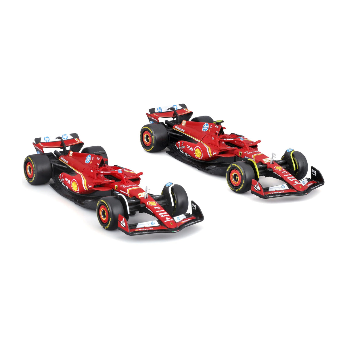 Bburago 1/43 Ferrari SF-24 Set of 2 Formula 1 Models #16 Charles Leclerc & #55 Carlos Sainz