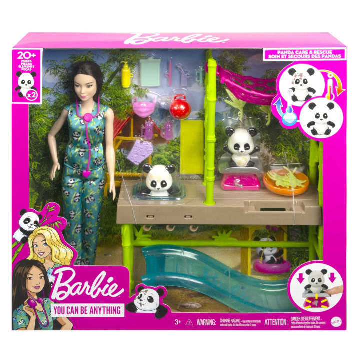 Barbie Panda Care And Rescue Playset With Doll And 20+ Accessories