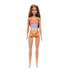 Beach Barbie Doll With Light Brown Hair Wearing Tropical Pink And Orange Swimsuit