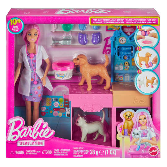 Barbie Fast Cast Veterinarian Clinic Doll & Playset Standard Size Multicolour