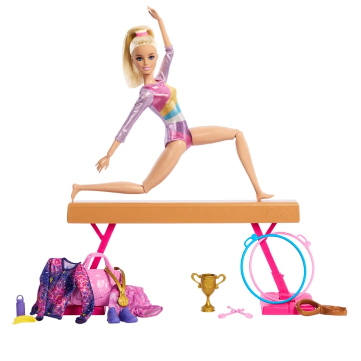 Barbie Gymnastics Playset with Blonde Doll & Balance Beam β HRG52