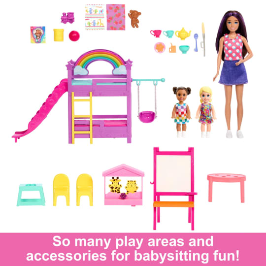 Barbie Skipper Babysitters Inc. Ultimate Daycare Playset with 3 Dolls & 15+ Accessories Multicolour