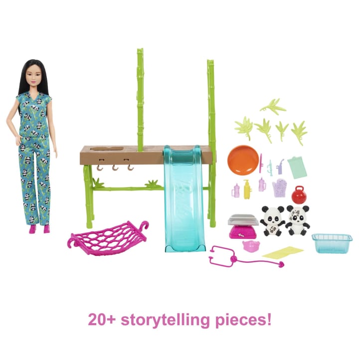 Barbie Panda Care And Rescue Playset With Doll And 20+ Accessories