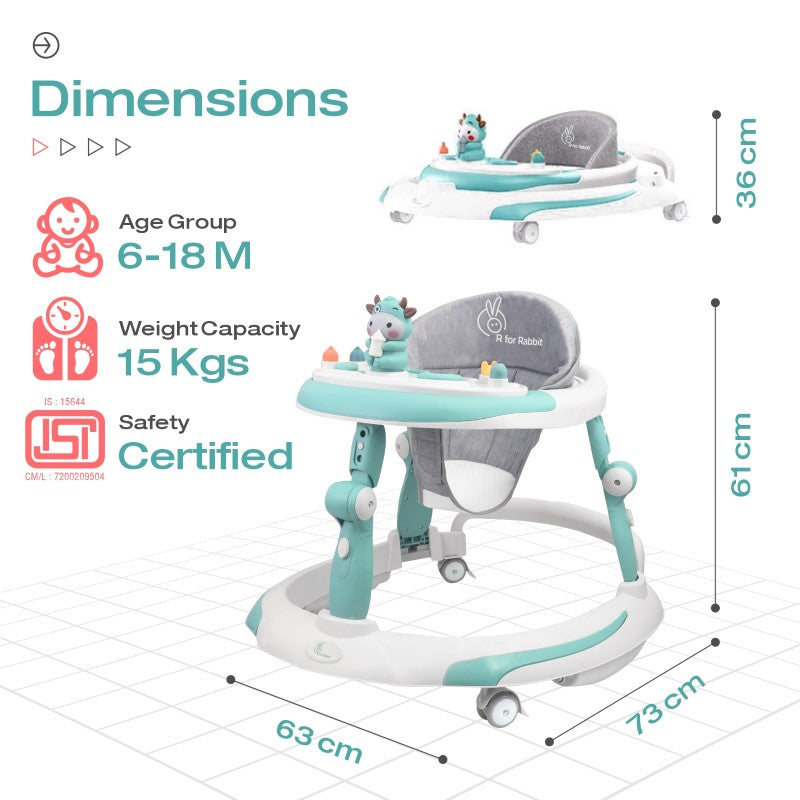 R For Rabbit Baby Walker Little Feet Plus Green
