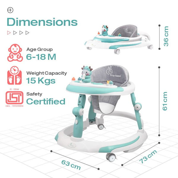 R For Rabbit Baby Walker Little Feet Plus Green