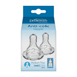 Dr. Brown’s Natural Flow Narrow Level 2 Nipple 2-Pack 3m+ Clear