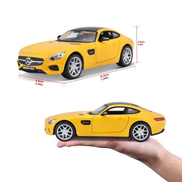 Maisto 1:24 Mercedes-Benz AMG GT Yellow Licensed Diecast Scale Model Car