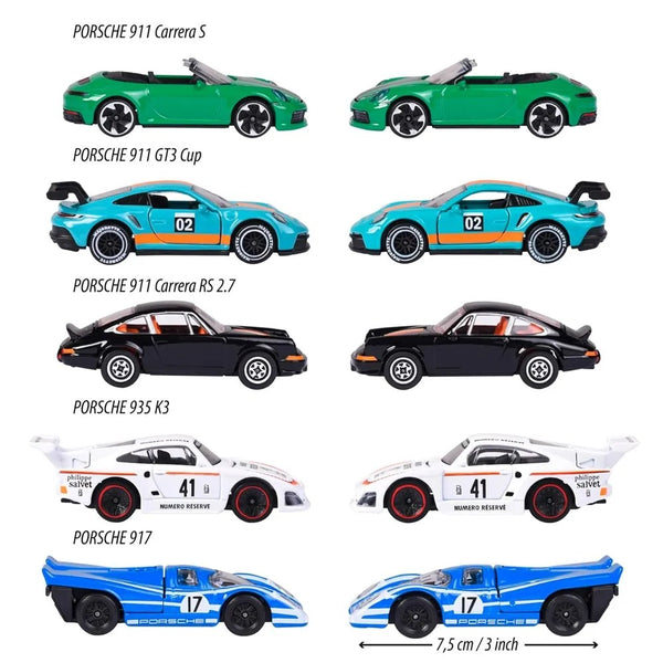 Majorette Diecast Porsche Edition Collection (Pack of 5) Car Models