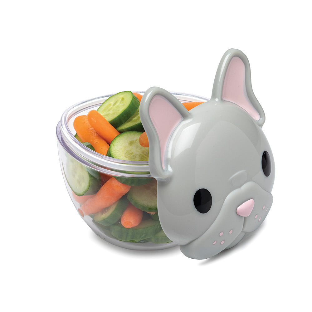 Melii Animal Snack Container with Finger Trap 210ml – Bulldog Grey