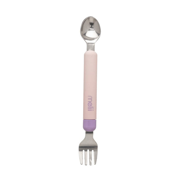 Melii Detachable Spoon & Fork With Case - Pink Spoon Purple Fork
