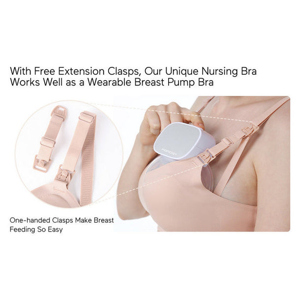 Momcozy YN21 Ultra Soft Seamless Nursing Bra 3 Pack L Black Beige Cream