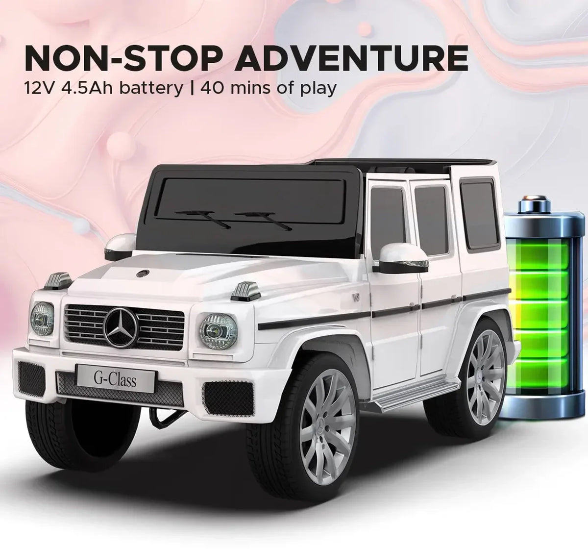 Formula Fun by Mercedes-Benz G-Wagon Ride-On Car 3–7Y – White