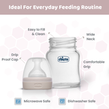 Chicco Well Being Glass Feeding Bottle 120 ml Slow Flow Neutral