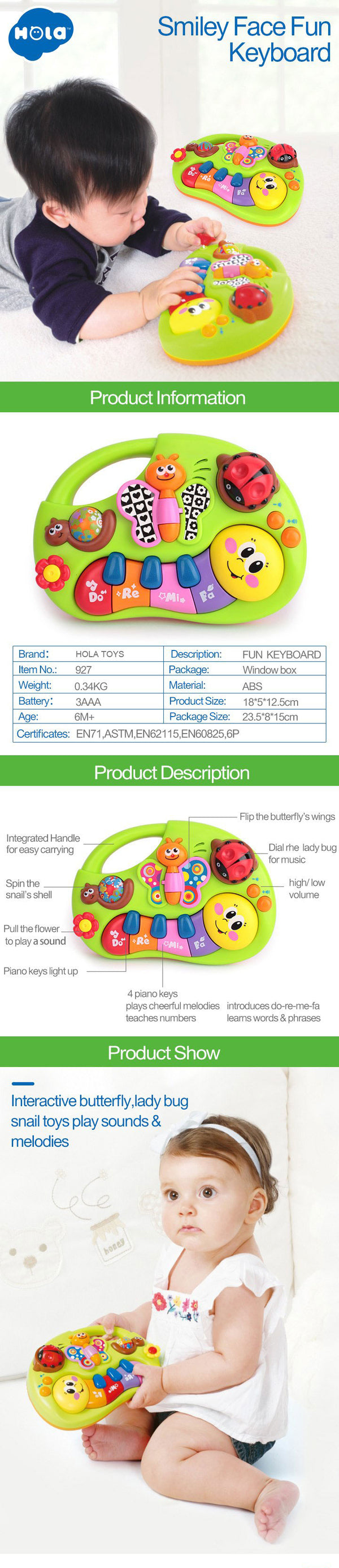 Hola Smiley Face Fun Keyboard