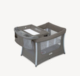 Joie Illusion™ Travel Cot with Bassinet & Changer – Nickel