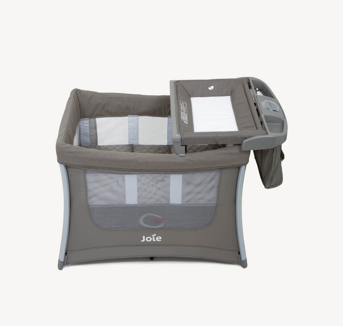 Joie Illusion™ Travel Cot with Bassinet & Changer – Nickel