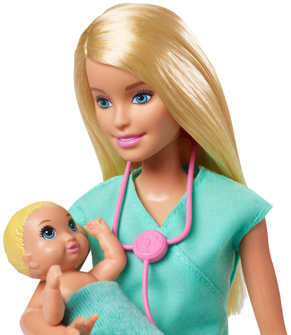 Barbie Baby Doctor Playset With Blonde Doll