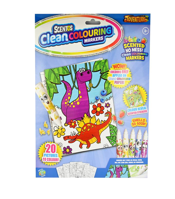 SCENTOS Clean Coloring Markers- Adventure 20 Pictures
