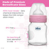 Chicco Well-Being Glass Feeding Bottle 120ml, Slow Flow Pink 0M+