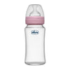 Chicco Well-Being Glass Feeding Bottle 240ML Medium Flow Pink