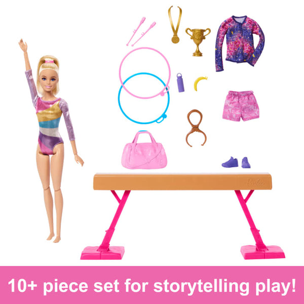 Barbie Gymnastics Playset With Blonde Fashion Doll & Balance Beam