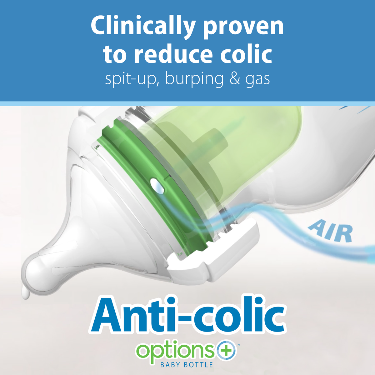 Dr. Brown’s Natural Flow Anti-Colic Options+ Wide-Neck Glass Baby Bottle 150ml Clear