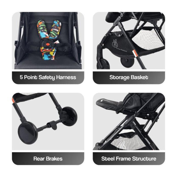 R For Rabbit Stroller Pocket Stroller Lite Black Multi