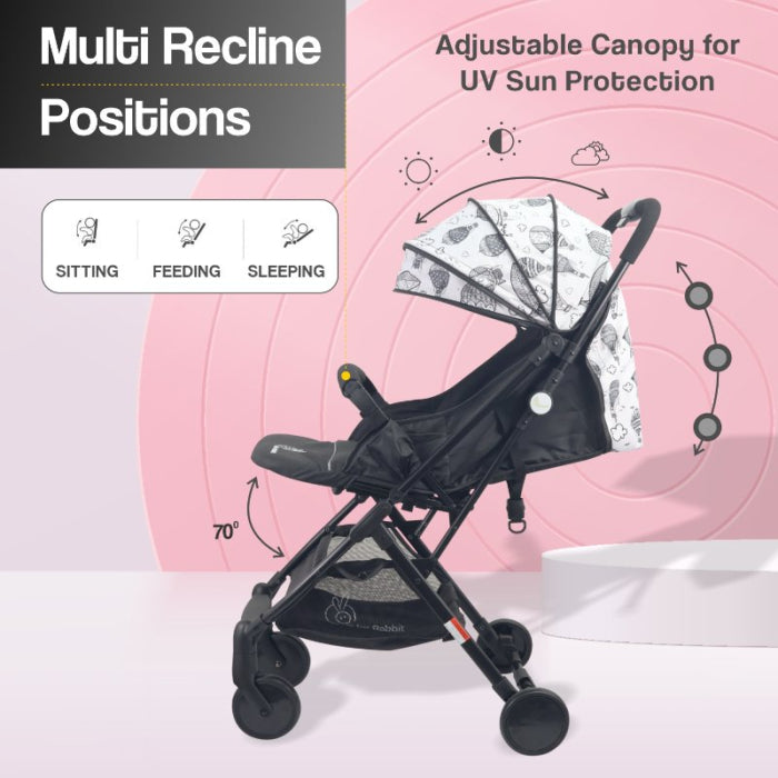 R For Rabbit Stroller Pocket Stroller Lite Black White